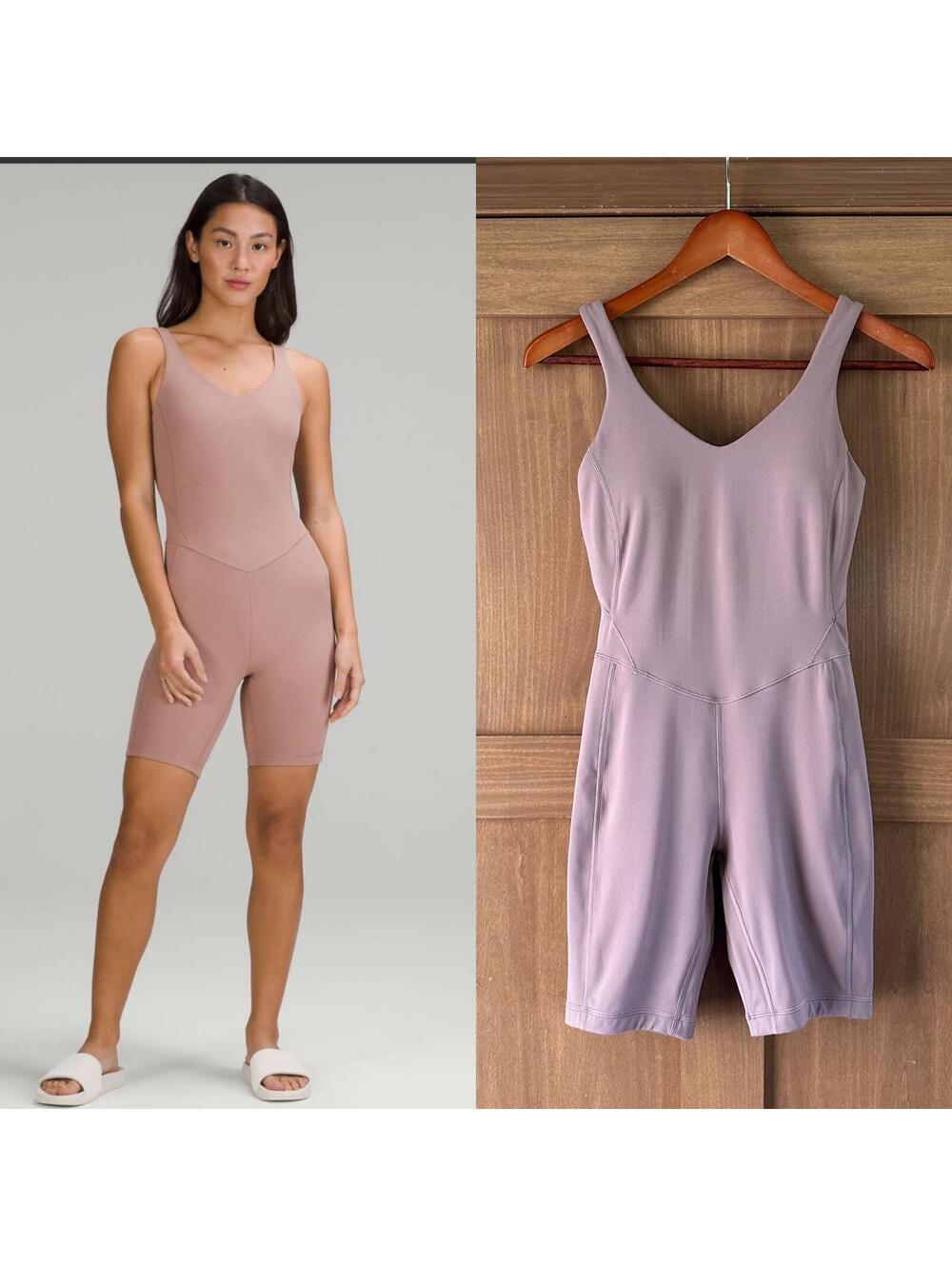 Lululemon Align Bodysuit 8" In Twilight Rose Womenâs Size 4 Lw1dsks